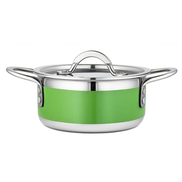 Bon Chef Country French 2 Pot W/Cover 7" X 3" 1 Qt 22 Oz - Lime 71299-CF2-L - main